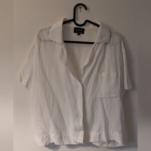 Bardot Cream Women's Linen-Blend Top